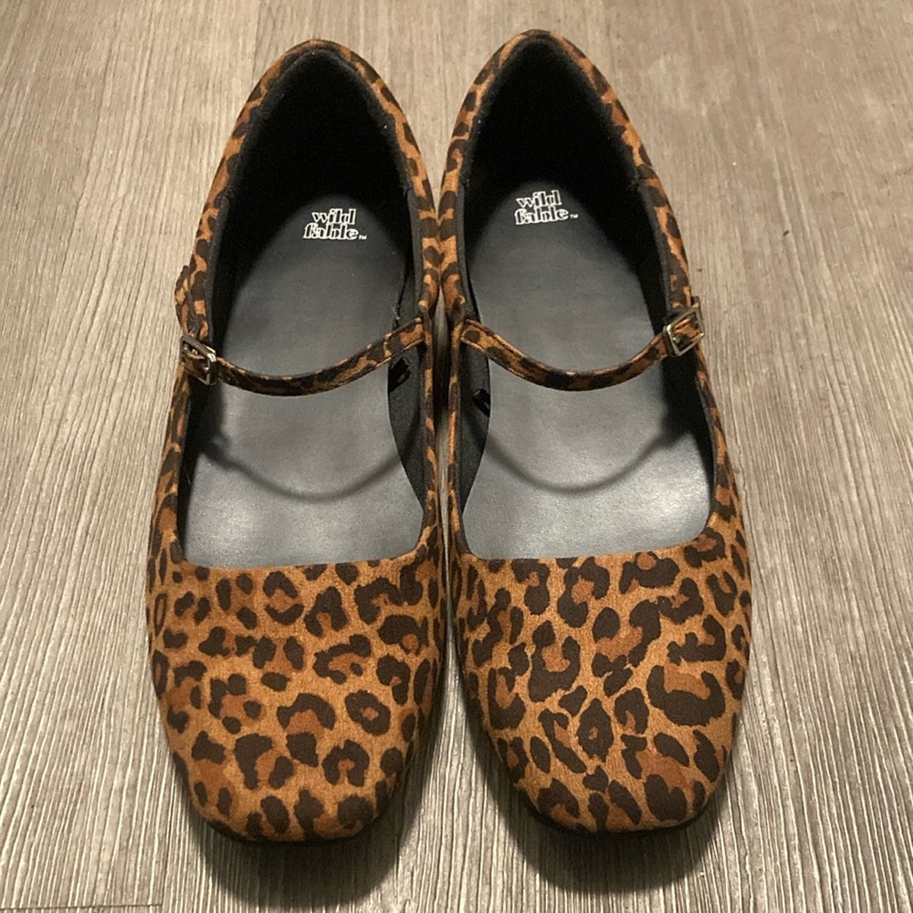 Wild Fable Leopard Print Mary Jane Ballet Flats